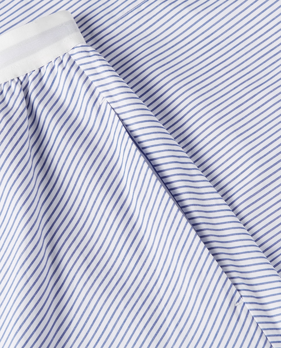 Saia Midi de Popelina com Cintura Elástica com Logótipo Azul-claro-8