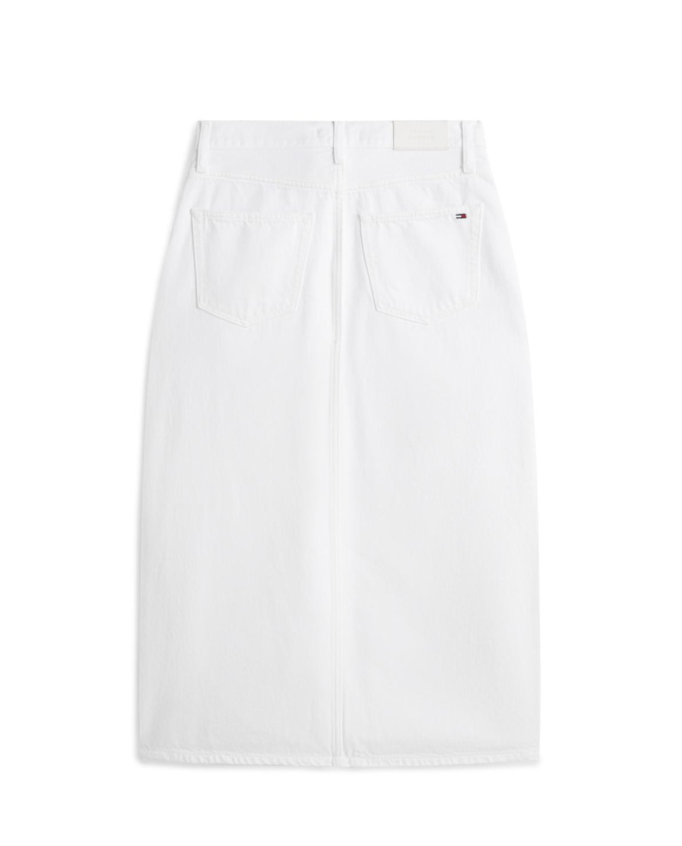 Saia de Ganga Midi de Corte Straight Branco-2