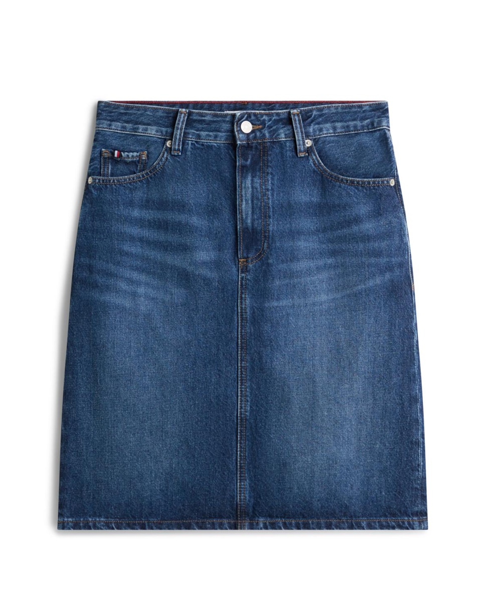 Imagem 0 de Saia de Ganga Regular com Cintura Média