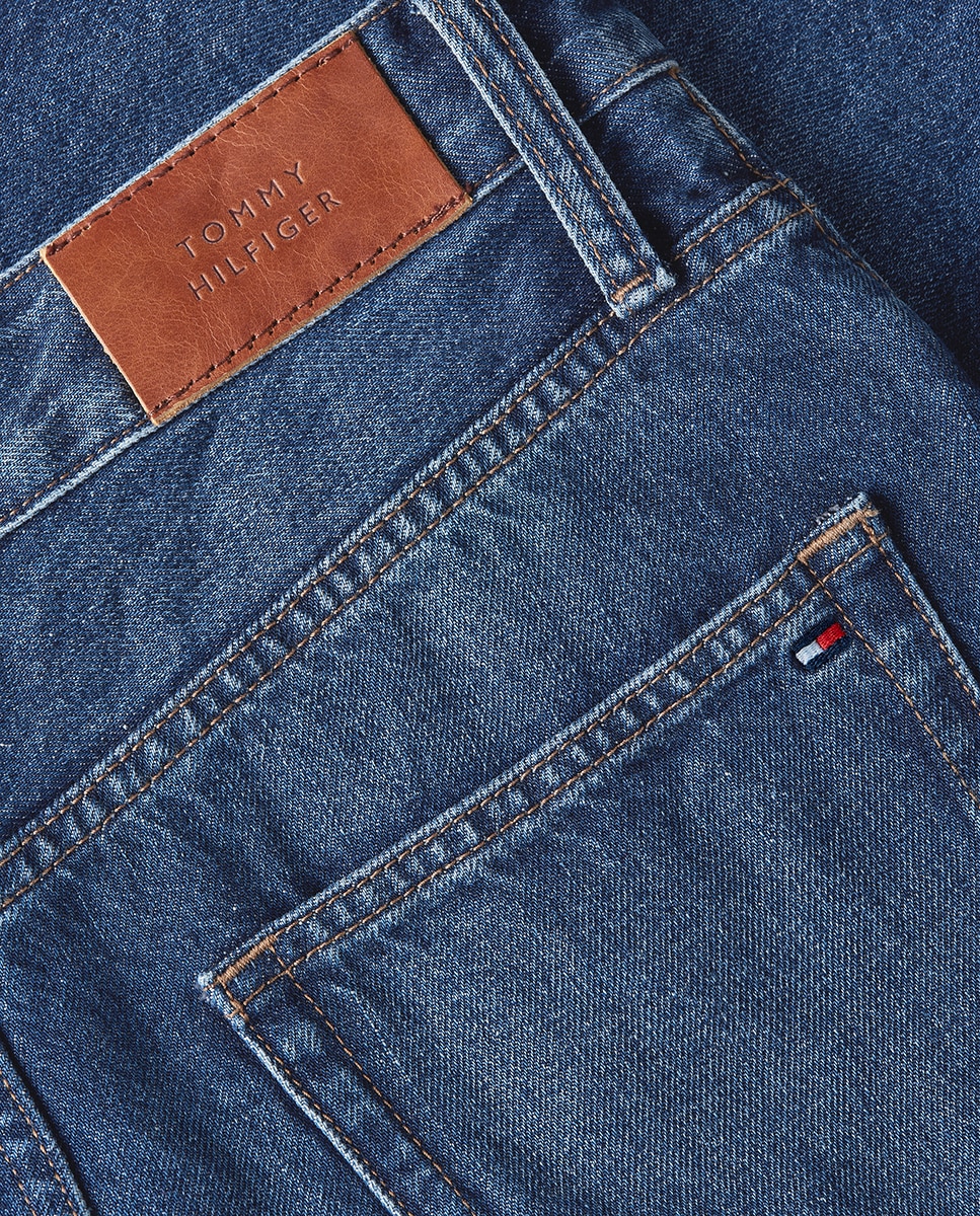 Saia de Ganga Regular com Cintura Média Azul-4