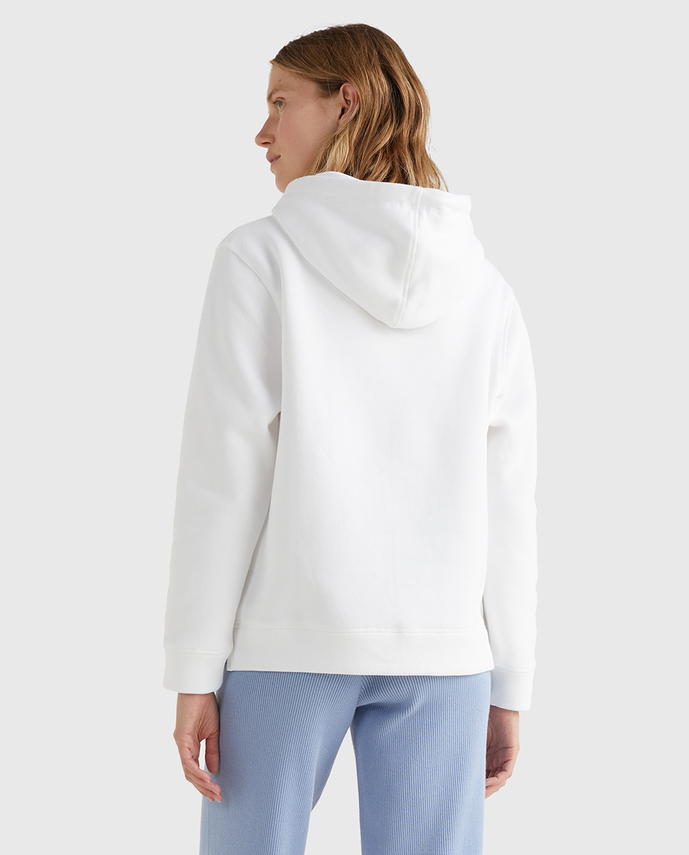 Sweatshirt de manga comprida com capuz Branco-2