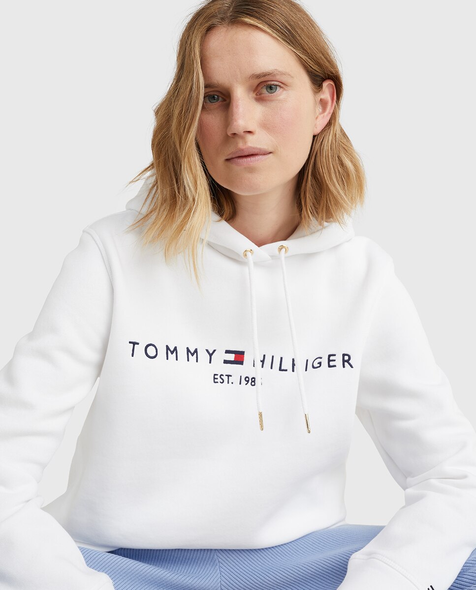 Sweatshirt de manga comprida com capuz Branco-3