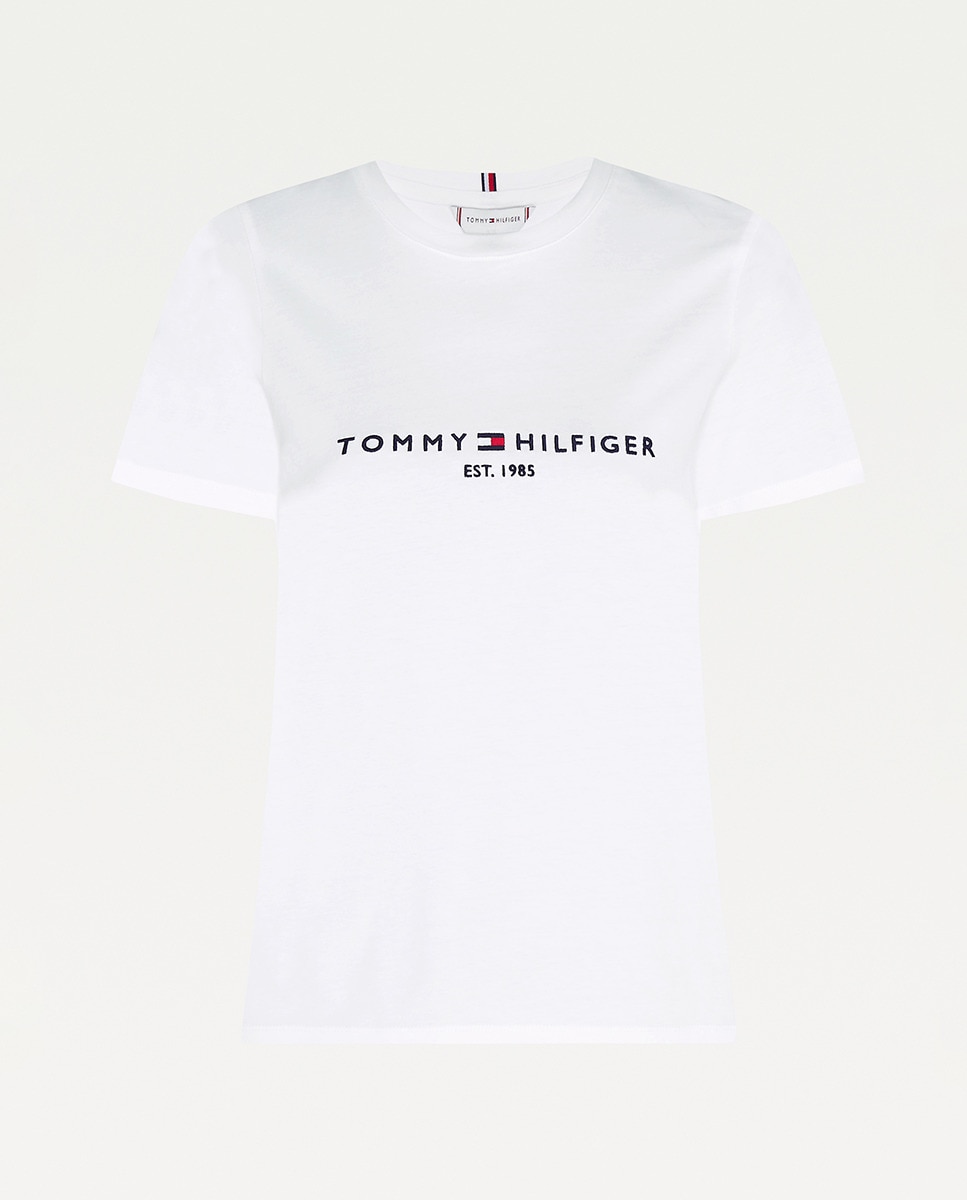 T-shirt de mulher com manga curta e decote redondo Branco-4