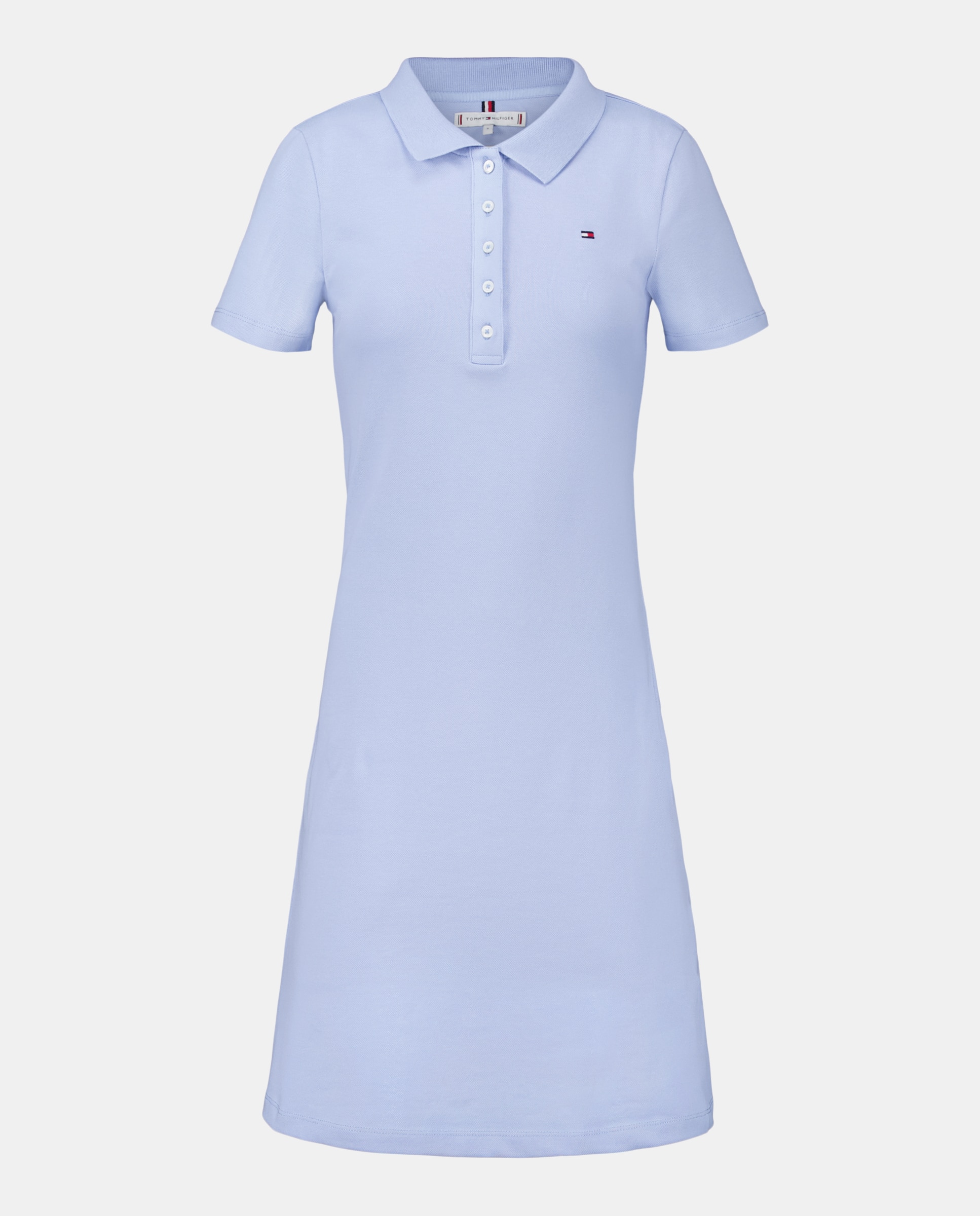 Vestido Tipo Polo Slim Piqué Azul-claro-4