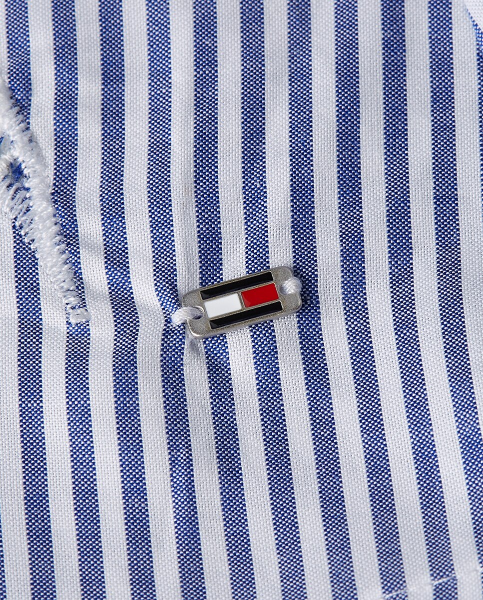 Vestido Midi sem Mangas e com Bordados Anglaise Azul-claro-7