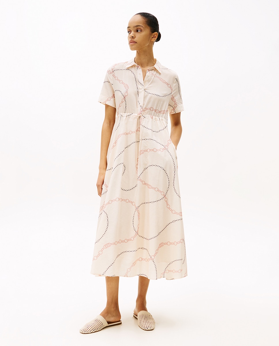Imagem 0 de Vestido Midi Fluido com Cintura Ajustável