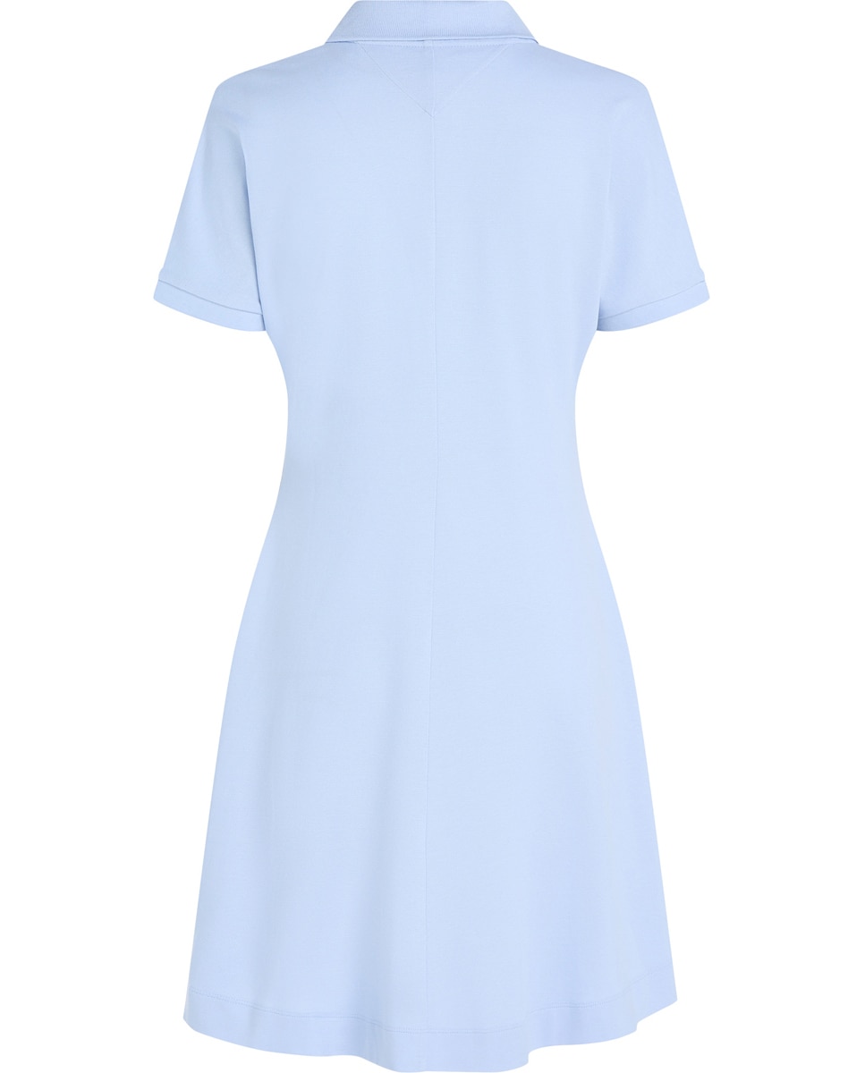 Vestido Curto Tipo Polo com Manga Curta Azul-claro-6
