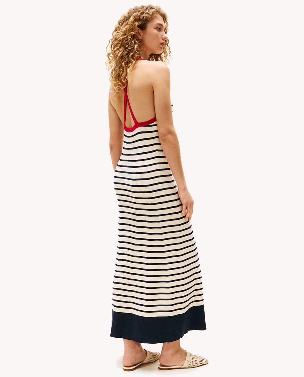 TH X SRG Vestido Midi de Malha Branco-2