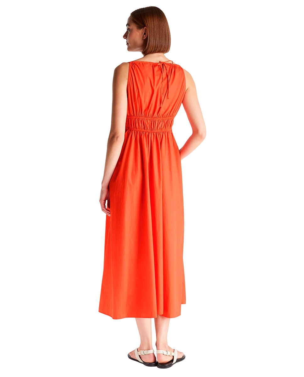 Vestido Fluido de Alças Laranja-2