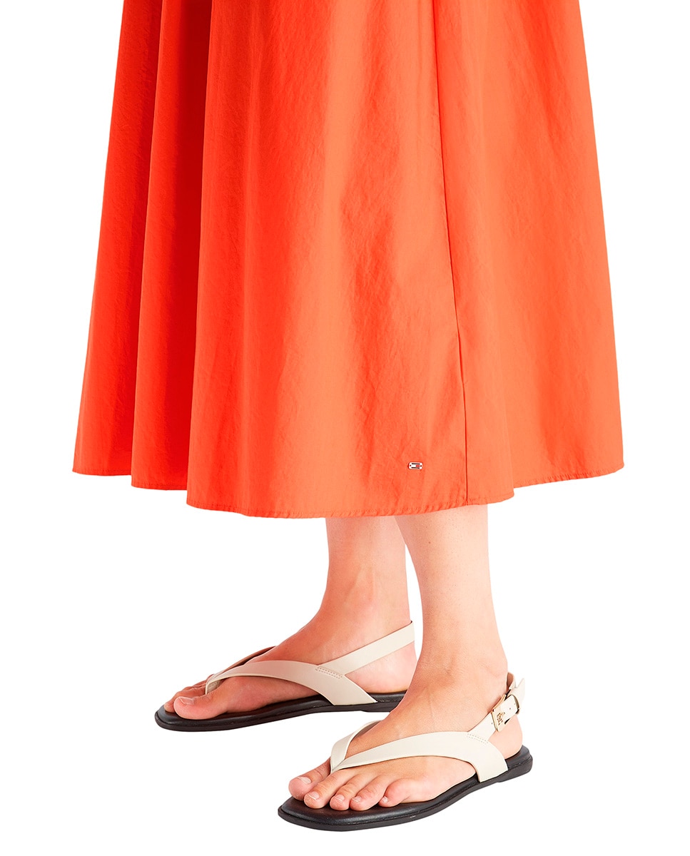 Vestido Fluido de Alças Laranja-4