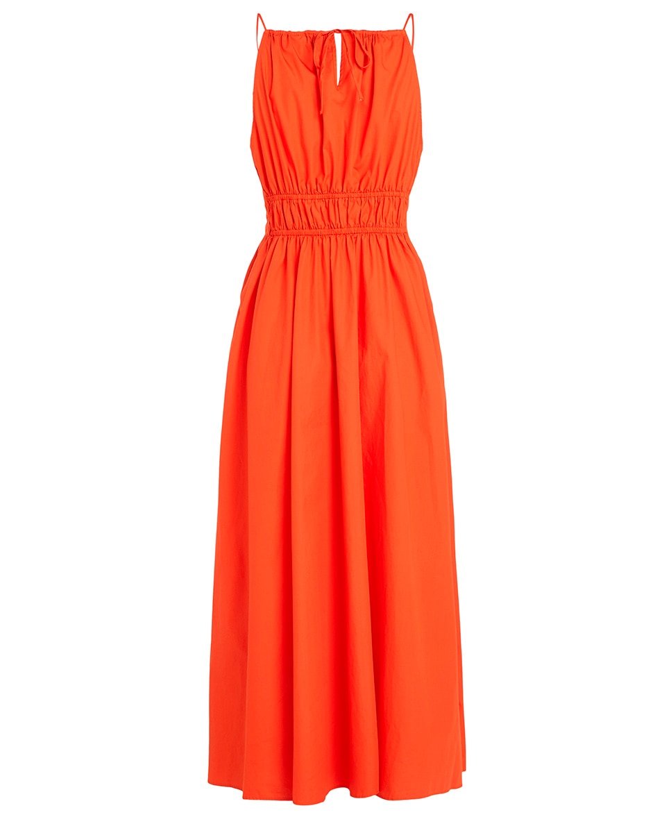 Vestido Fluido de Alças Laranja-6