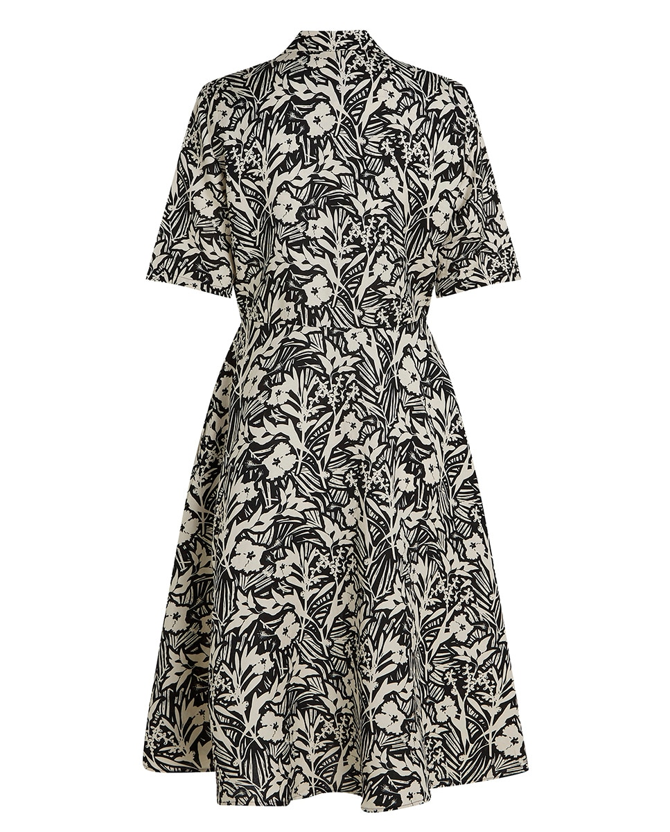 Vestido Curto com Laço na Cintura e Estampado Floral Preto-6