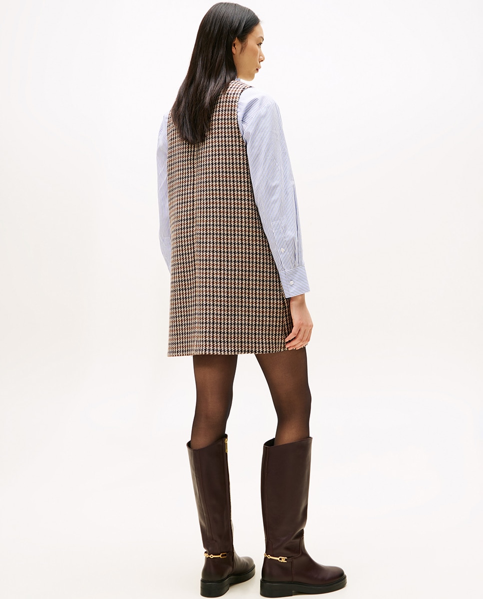 Jardineiras com estampado aos quadrados Bordeaux-2