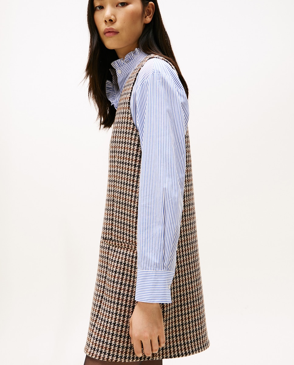 Jardineiras com estampado aos quadrados Bordeaux-3