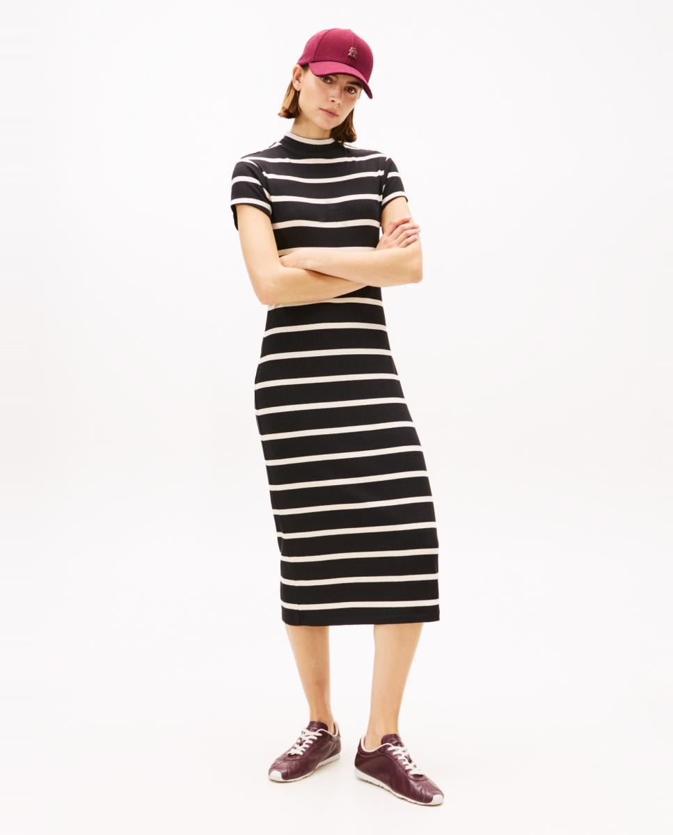 Imagem 0 de Vestido Canelado às Riscas