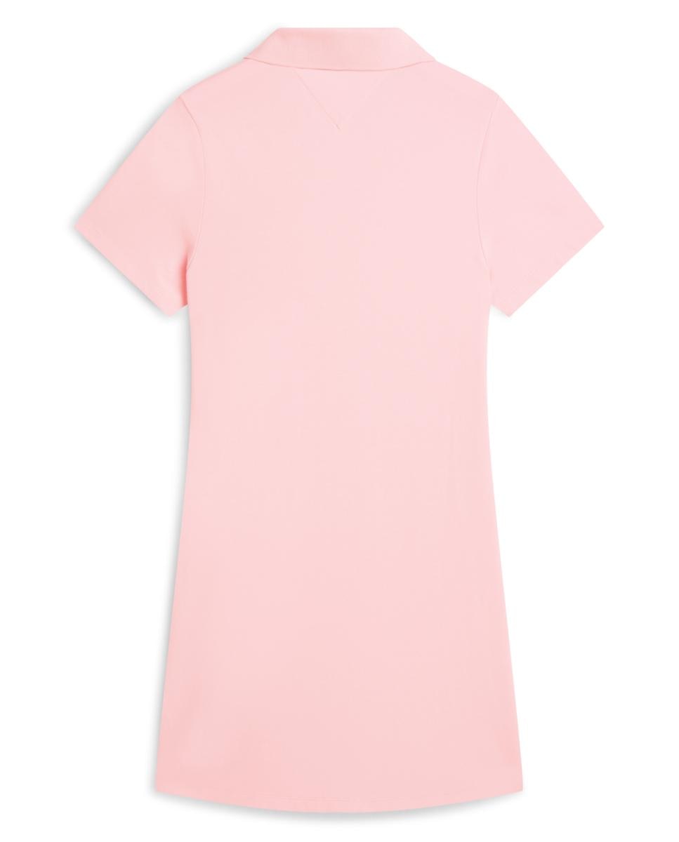 Vestido Tipo Polo de Manga Curta e Silhueta Regular Rosa-claro-2