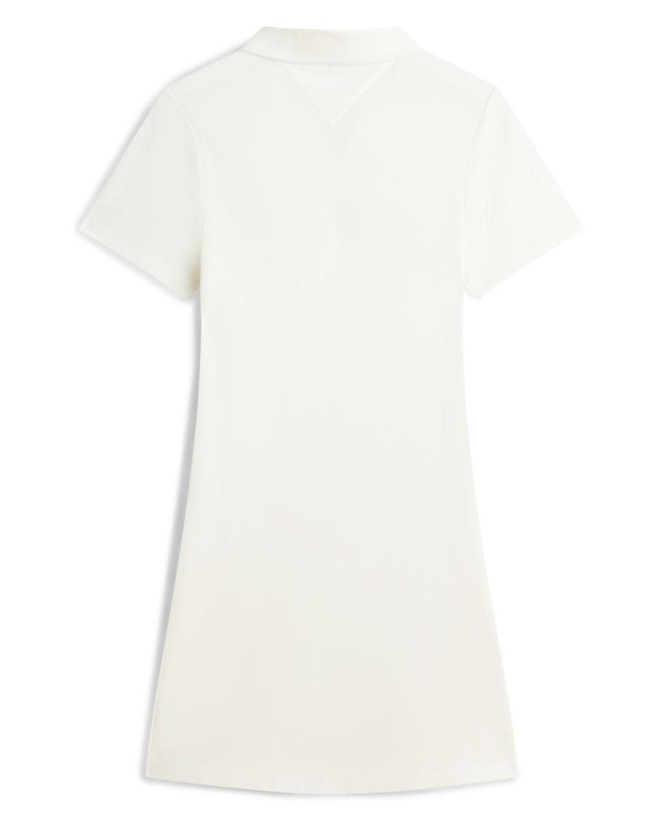 Vestido Tipo Polo de Manga Curta e Silhueta Regular Branco-2