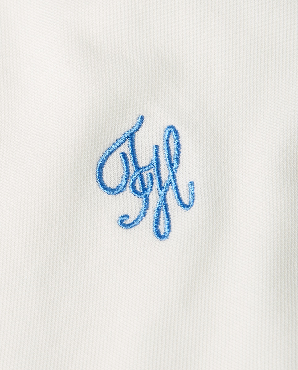 Vestido Tipo Polo de Manga Curta e Silhueta Regular Branco-4