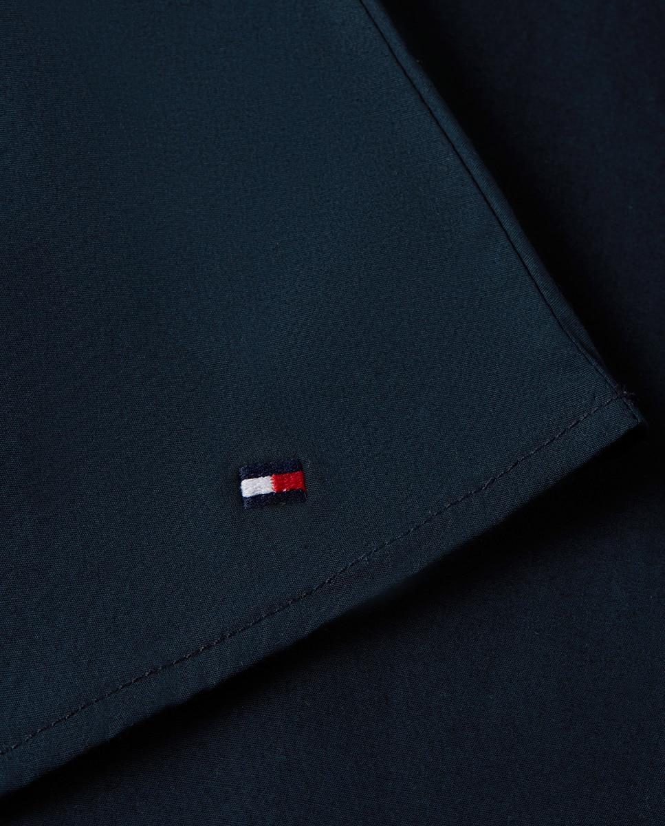 Vestido sem Mangas com Corpo às Riscas e Saia Evasê Azul-marinho-5