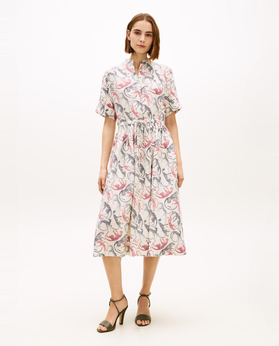 Imagem 0 de Vestido de Linho com Animal Print de Leopardo