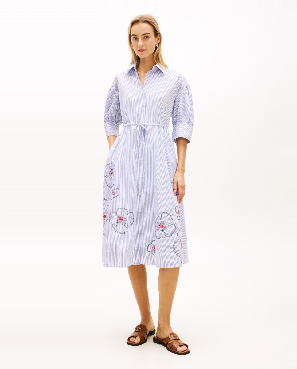 Imagem 0 de Vestido Camiseiro com Estampado Floral e Mangas em Balão