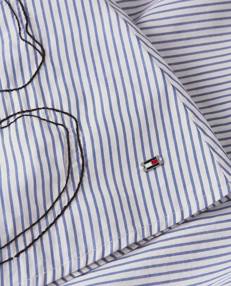 Vestido Camiseiro com Estampado Floral e Mangas em Balão Azul-claro-8