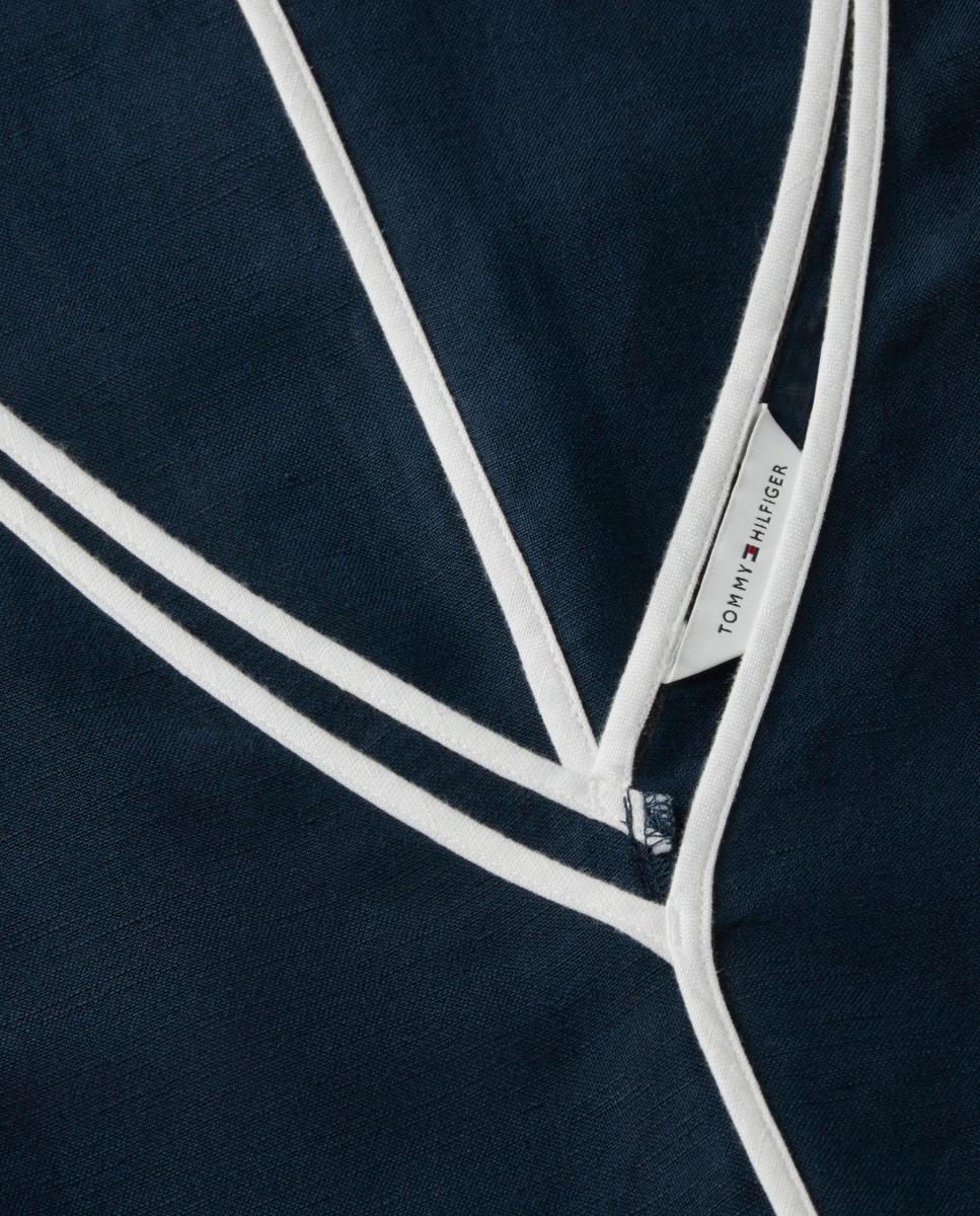 Vestido Midi de Alças e Botões Dourados Azul-marinho-7