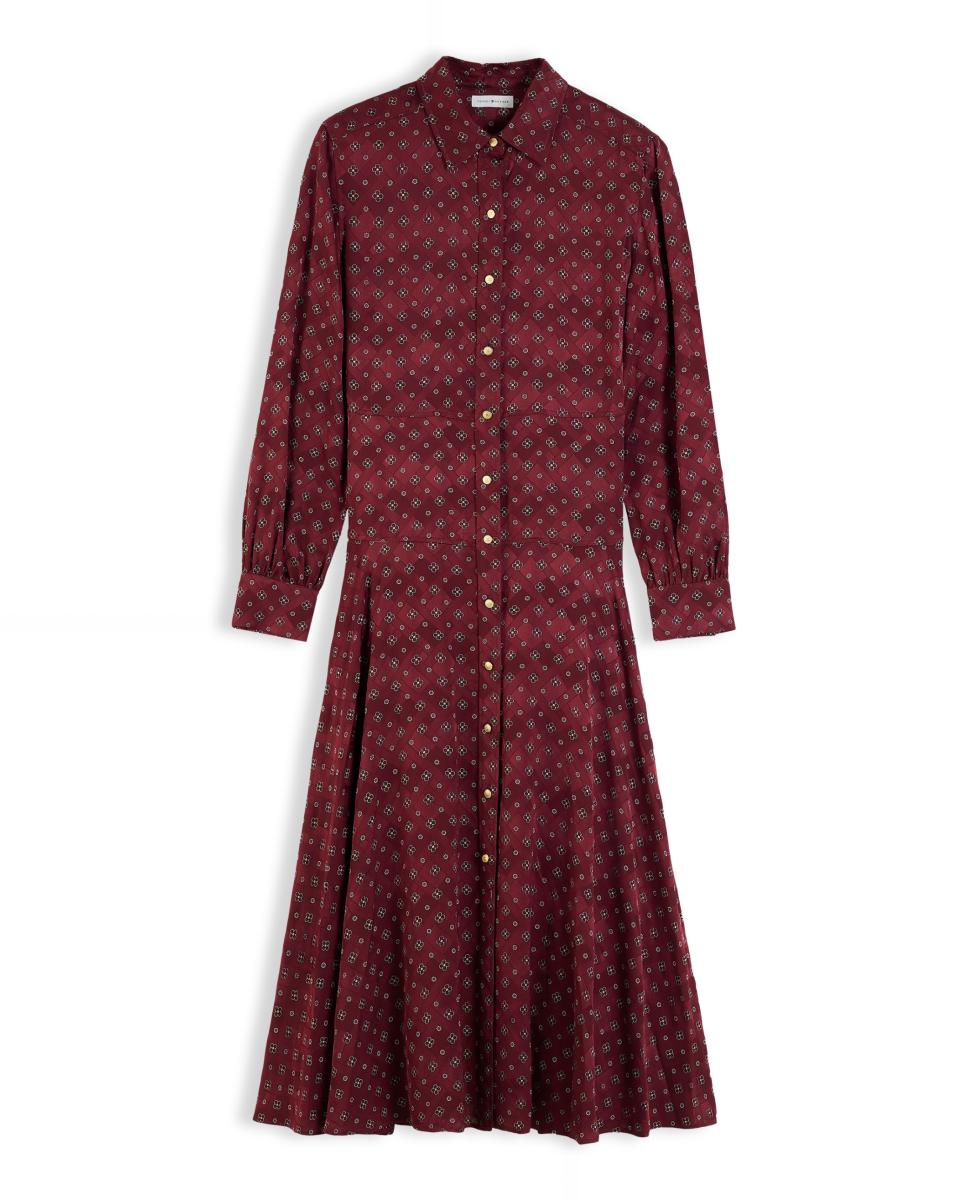 Imagen 1 de Vestido de mujer de tejido jacquard - Tommy Hilfiger - Burdeos Burdeos
