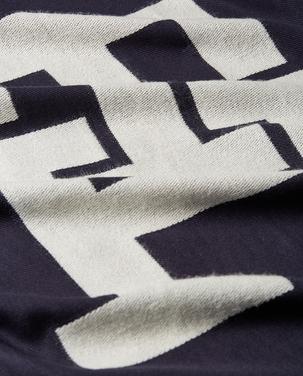 Lenço Ligeiro Quadrado com Logótipo Azul-marinho-3