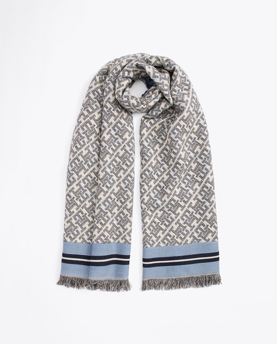 Cachecol de Jacquard TH Monoplay Azul-1