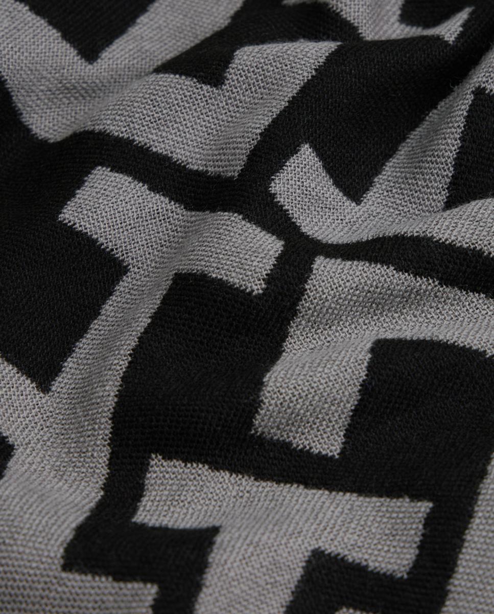 Écharpe TH com Monograma Preto-4