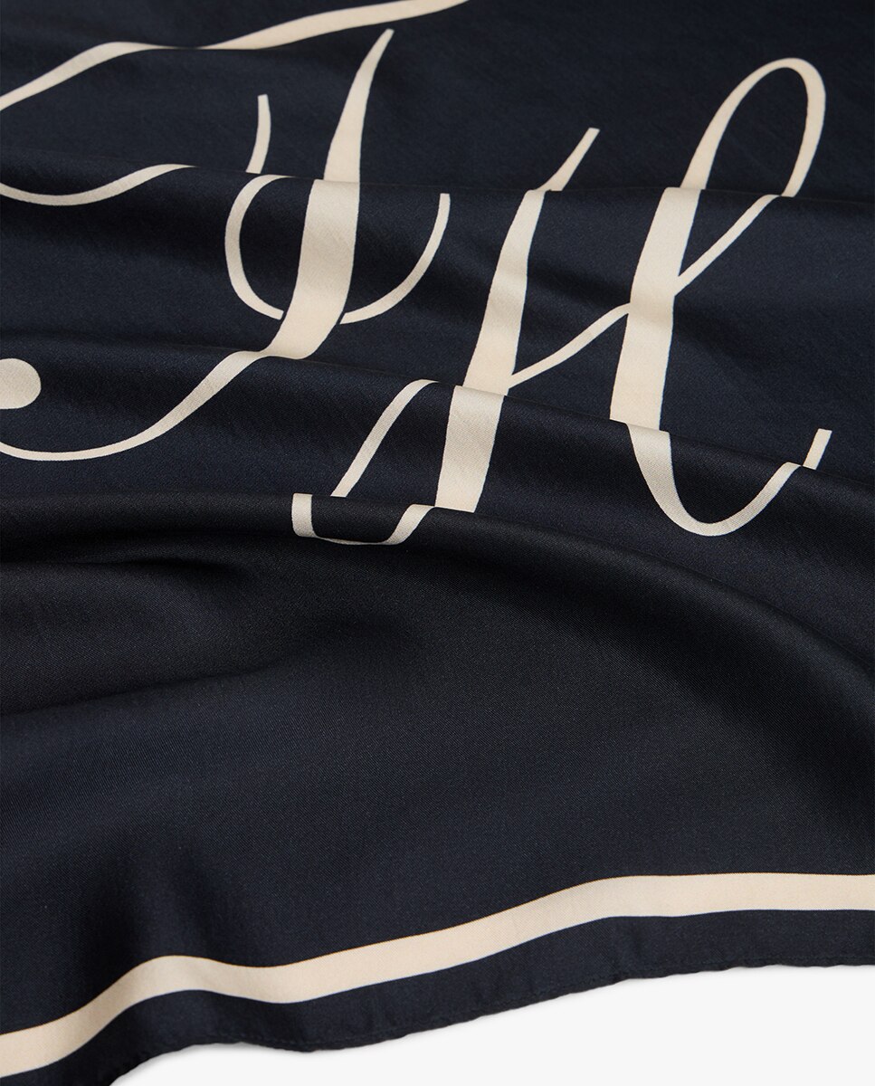 Lenço de Seda TH Azul-marinho-4