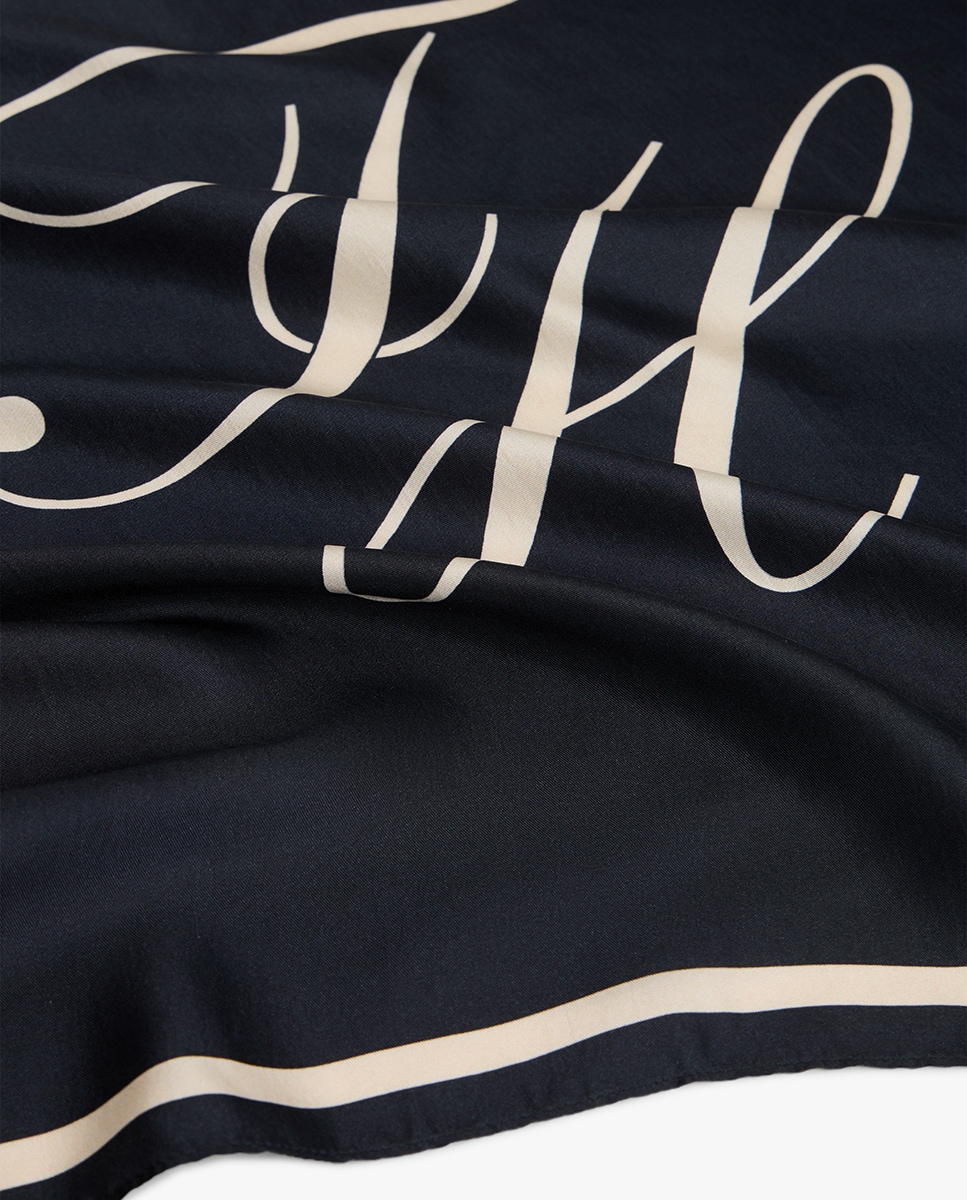 Lenço de Seda TH Azul-marinho-4