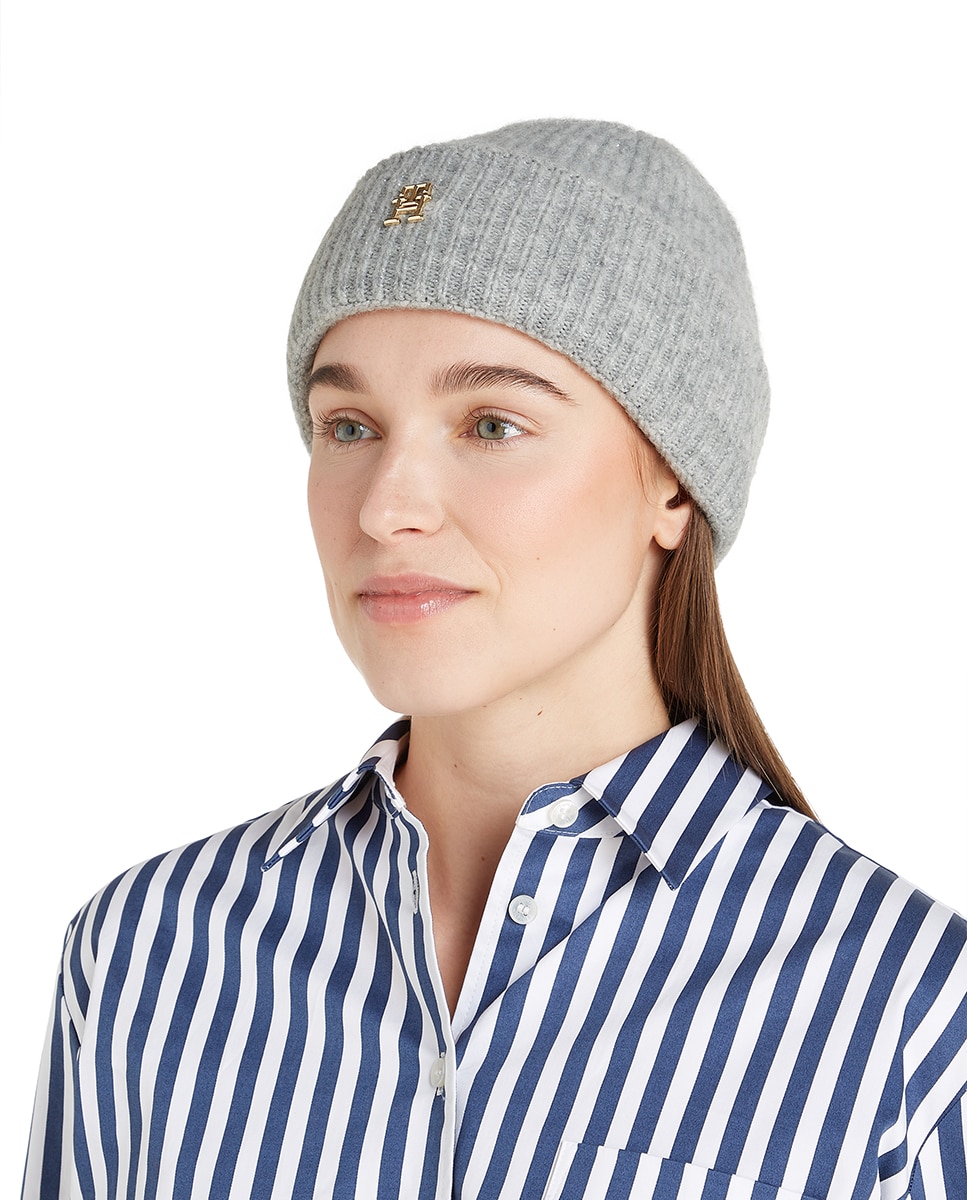 Gorro de Lã com Logótipo TH Cinzento-3