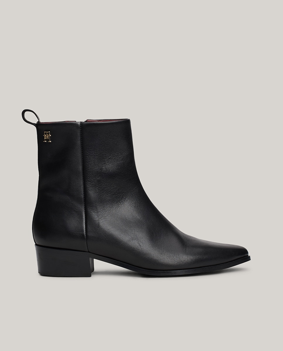 Botas Estilo Cowboy de Couro Preto-1