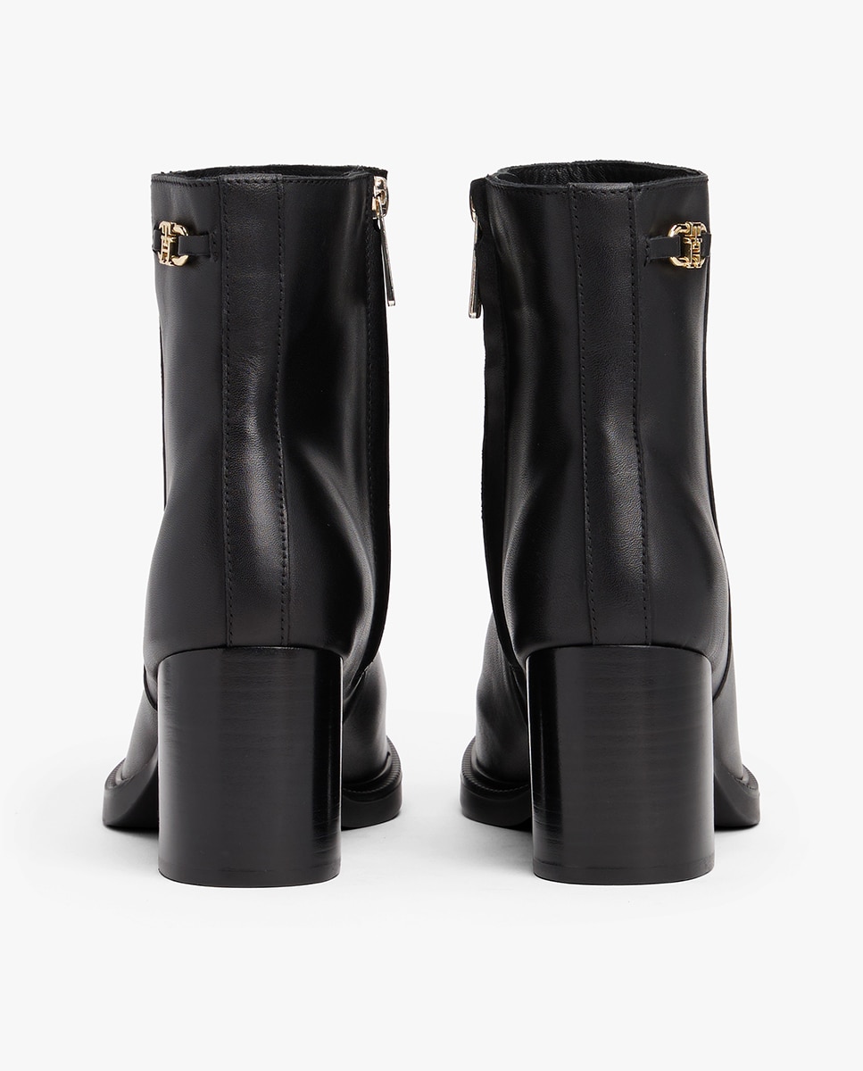 Botins Confecionados em Pele Preto-5