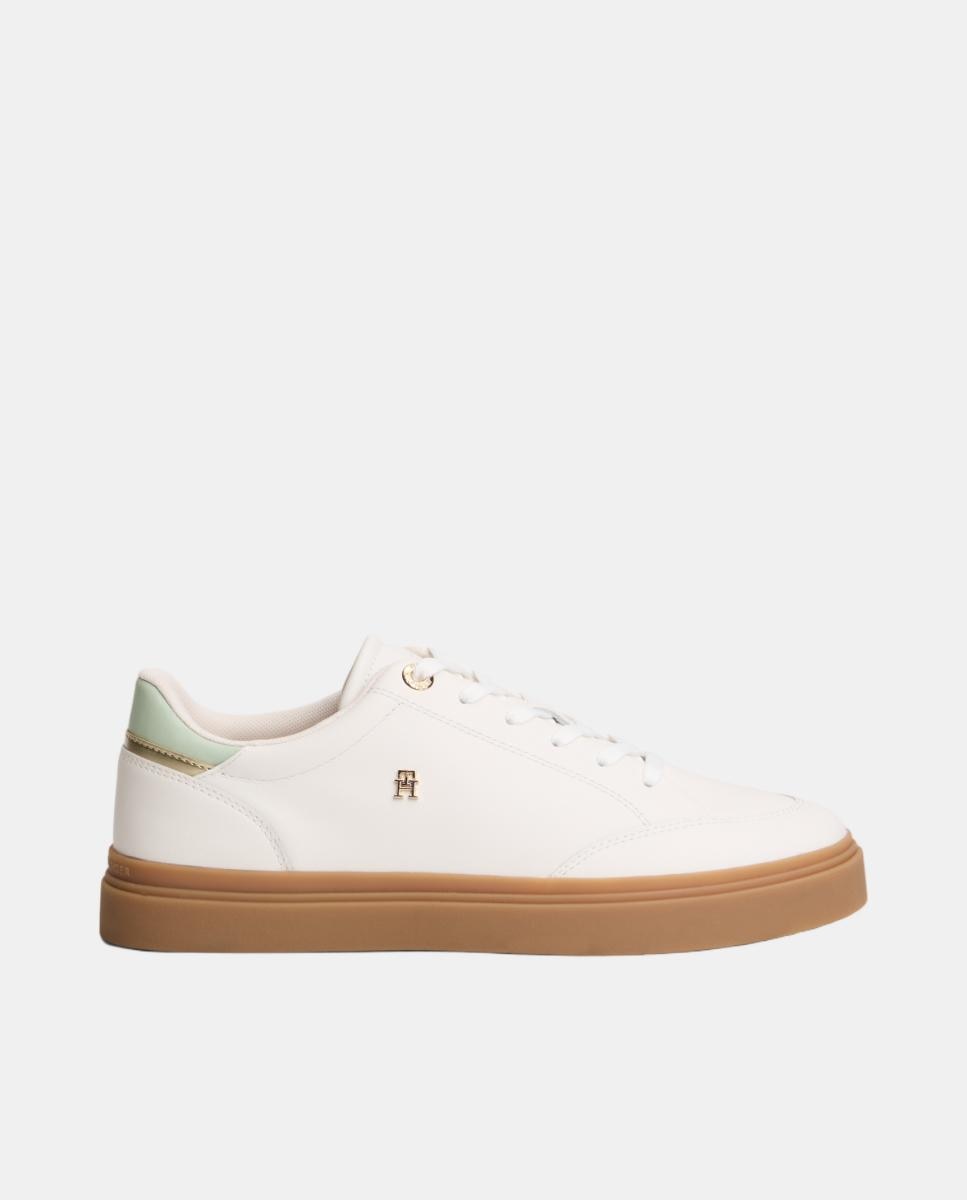 Tommy Hilfiger - Zapatillas de mujer en piel con logo TH.