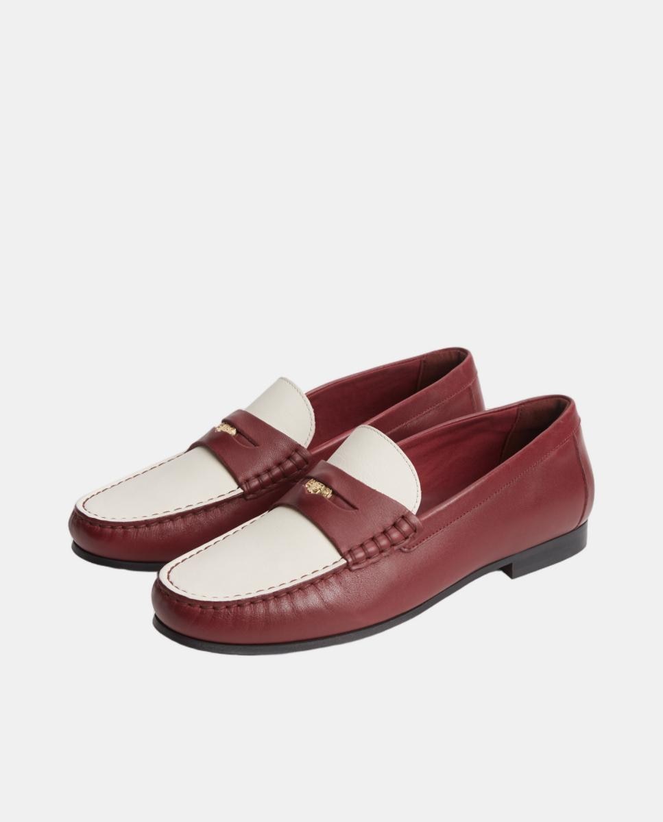 Mocassins em Pele Bordeaux-2