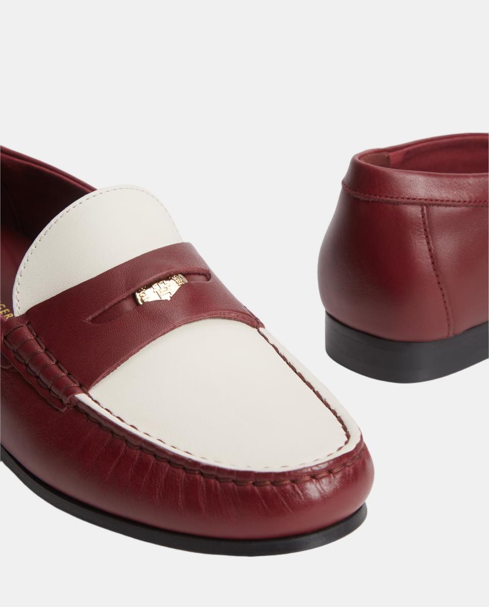 Mocassins em Pele Bordeaux-6
