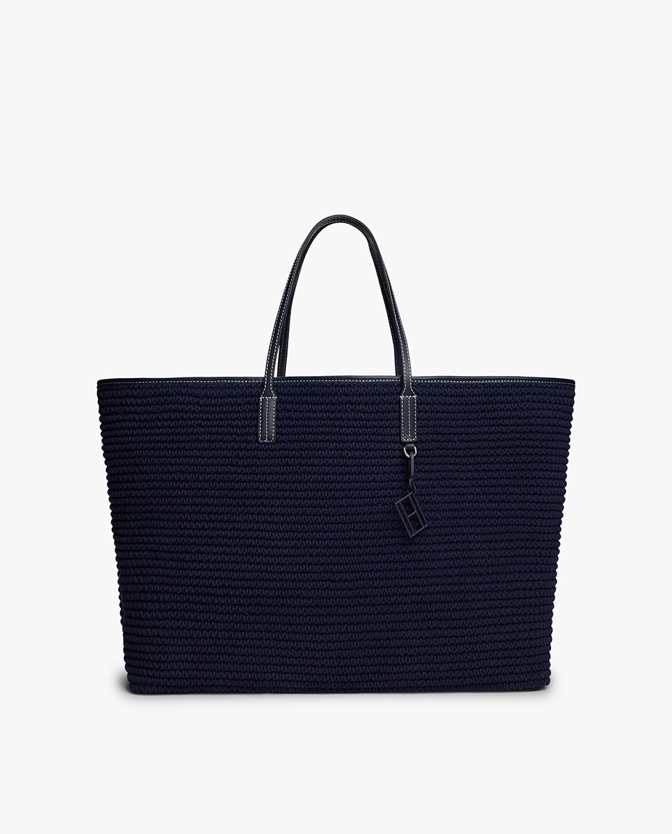 TH SS25 RUNWAY Mala Tipo Tote de Crochet Azul-marinho-1