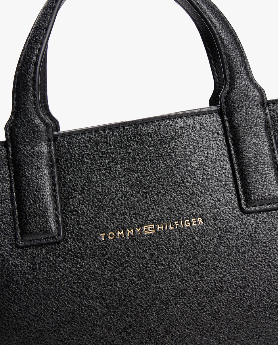 Mala Tipo Tote Mini com Assinatura Azul-marinho-3