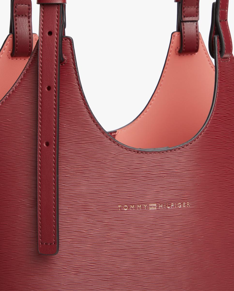 Bolso tote bicolor - Tommy Hilfiger - Granate Granate-3