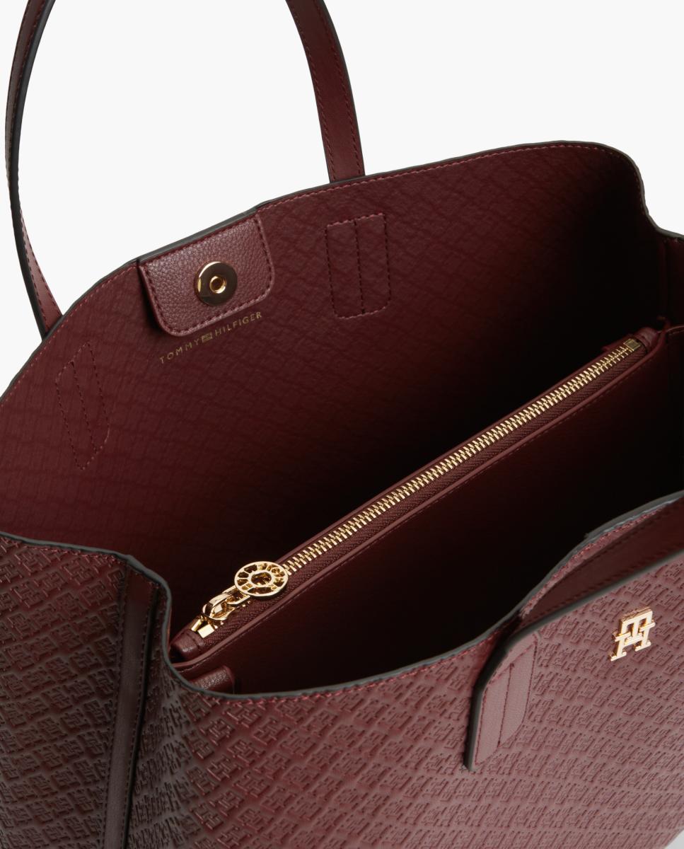 Mala Mini Satchel com Monograma Grená-4