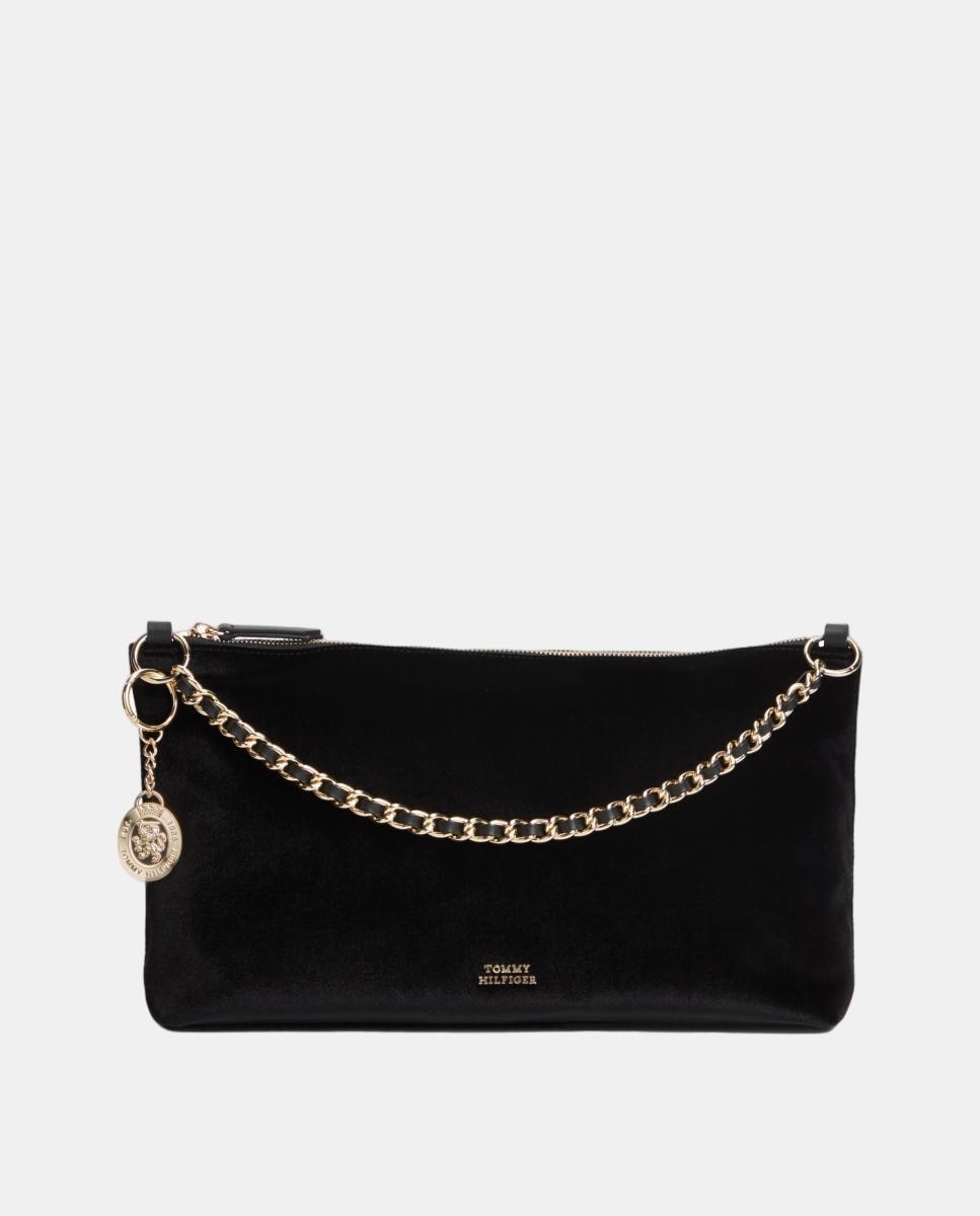Imagen 1 de Bolso terciopelo con cadena de mujer Negro