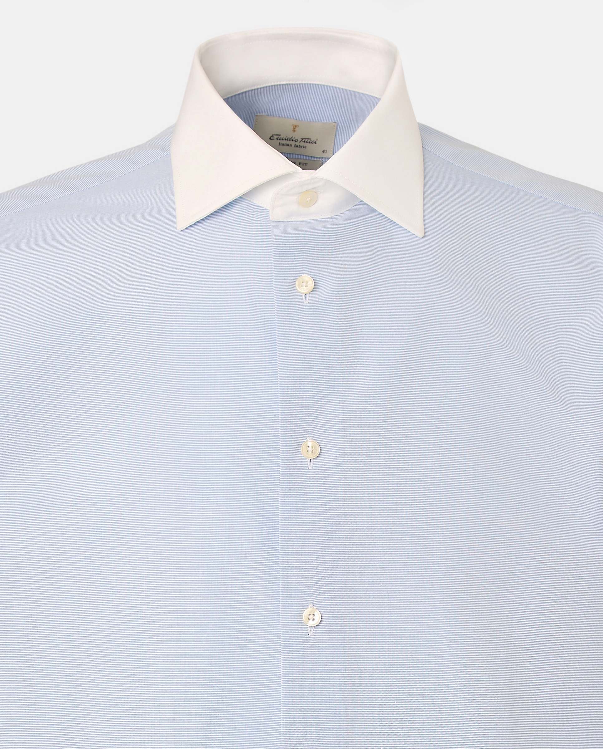 Camisa de Gola Italiana Azul-claro-6