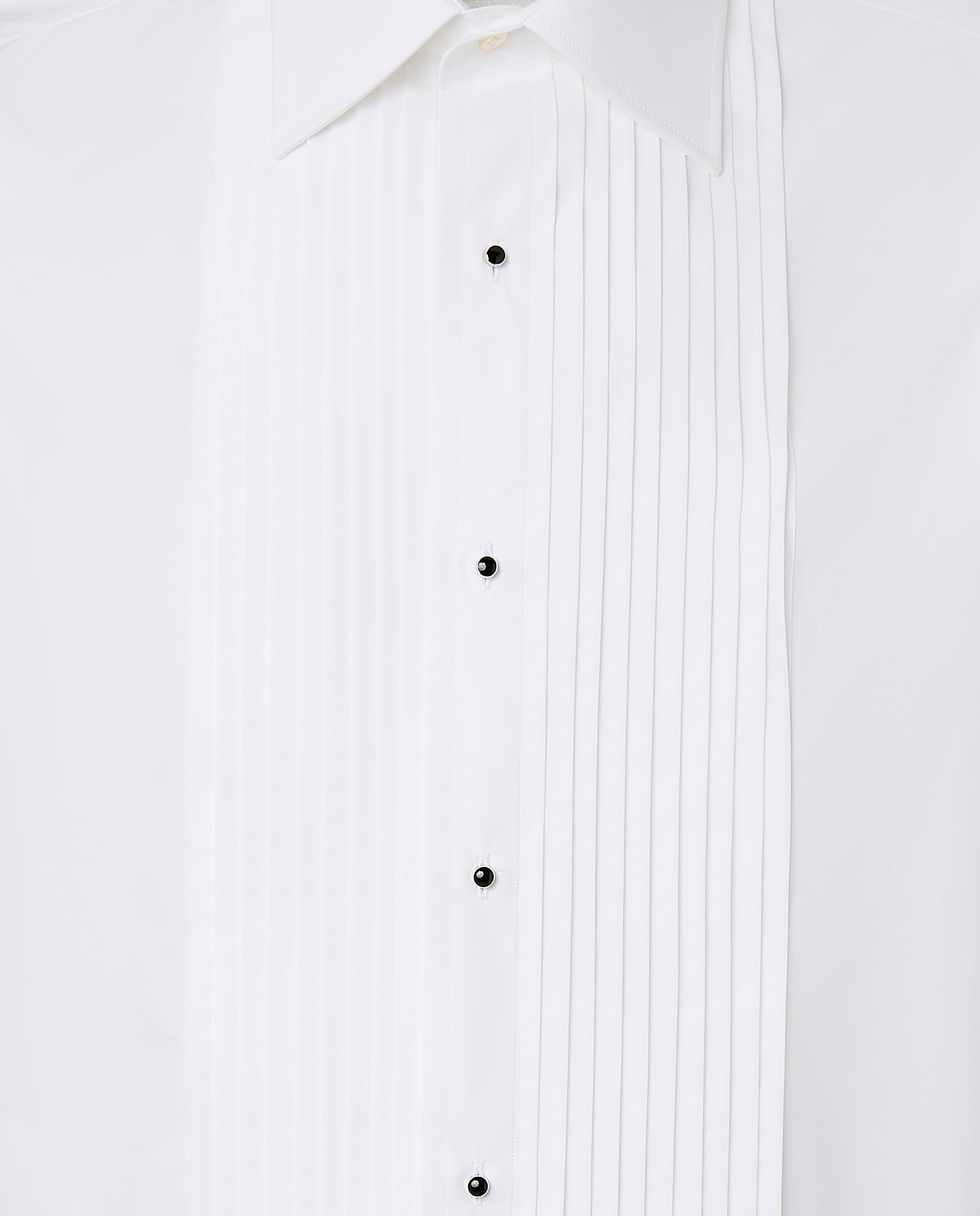 Camisa de Punho Duplo com Pregas Branco-6
