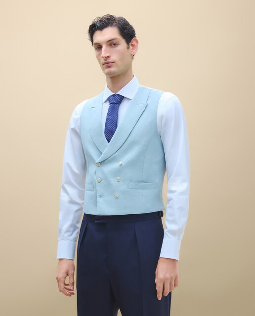 Chaleco de hombre lino liso