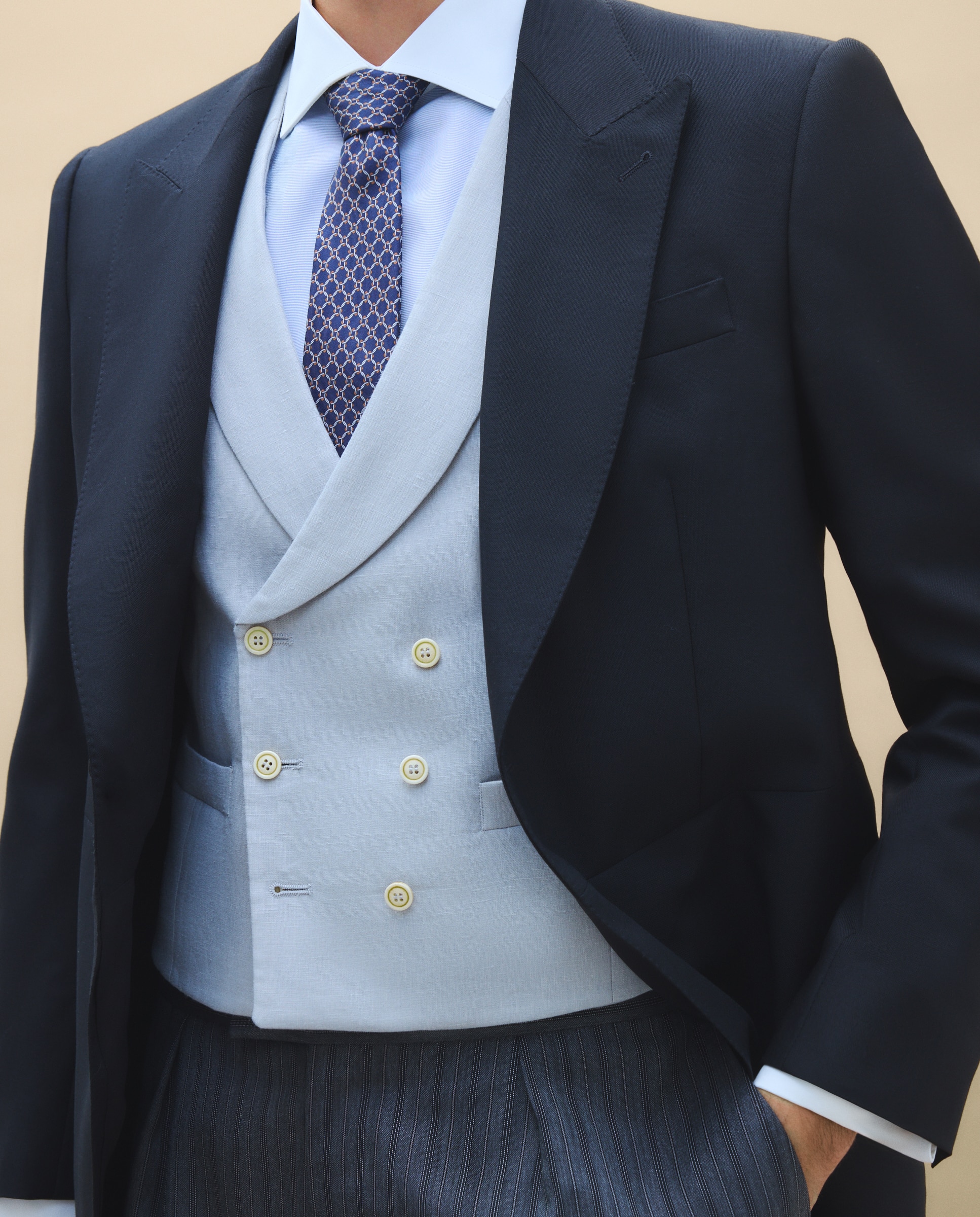 Colete Liso de Linho Cinzento-2