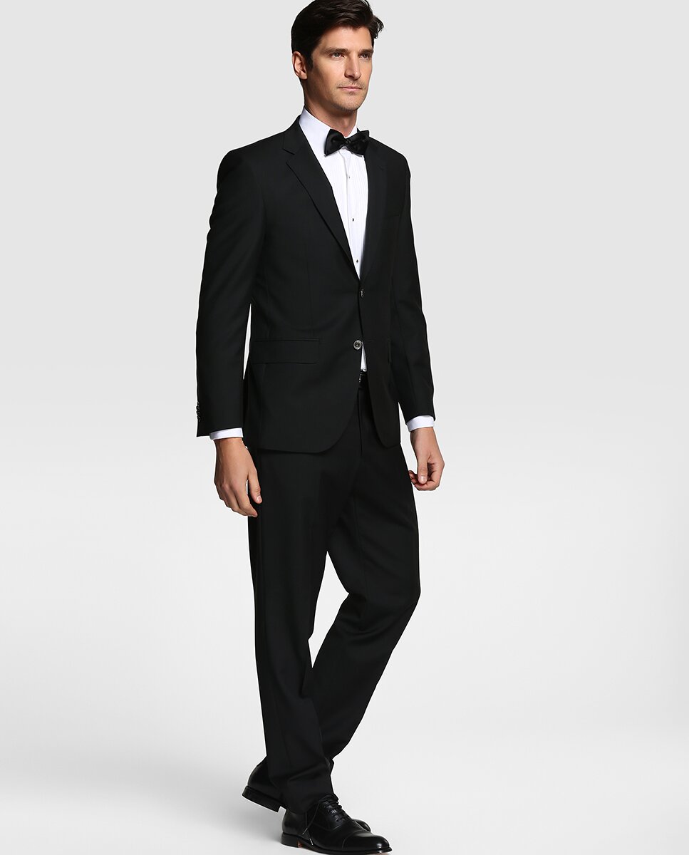 Camisa de homem Ceremonia lisa branca Branco-1