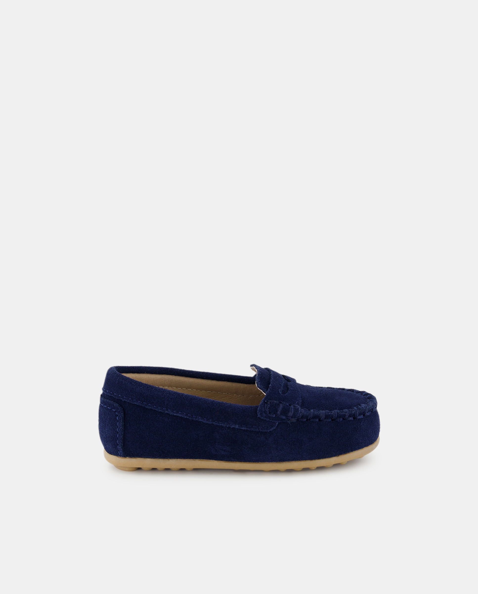 Mocasines de bebé niño en piel serraje con antifaz - Coconut El Corte Inglés - Azul marino Azul marino-1